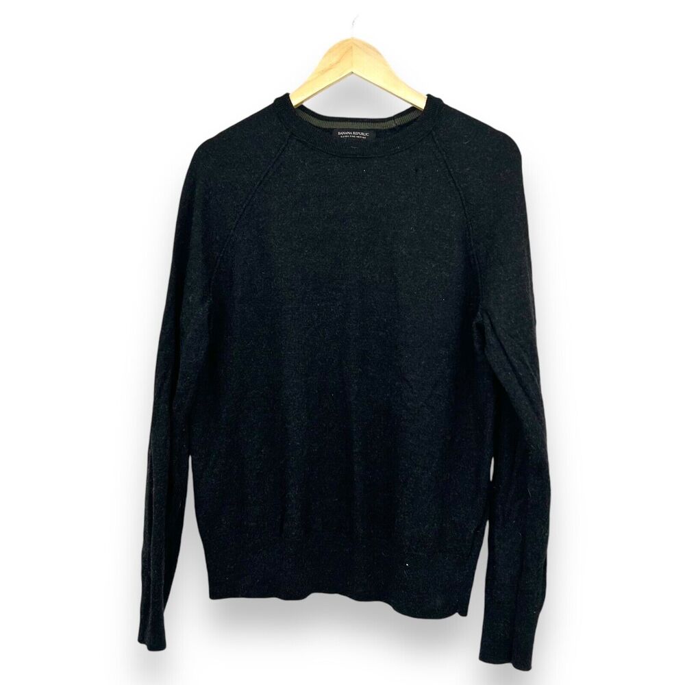 Banana Republic Extra Fine Merino Wool Sweater Men's XL Dark Gray